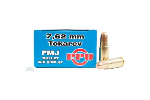 PRVI Partizan 7.62 Tokarev 85gr FMJ Ammunition 50rds - PP-R7.0