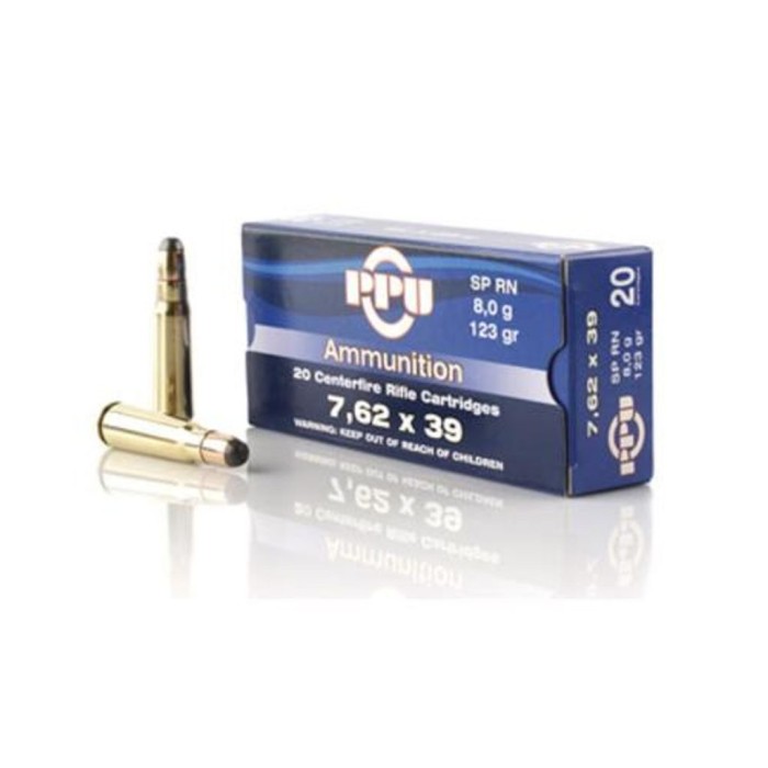 Prvi Partizan Rifle Ammo 7.62X39 123gr, Soft Point, 20rd/Box