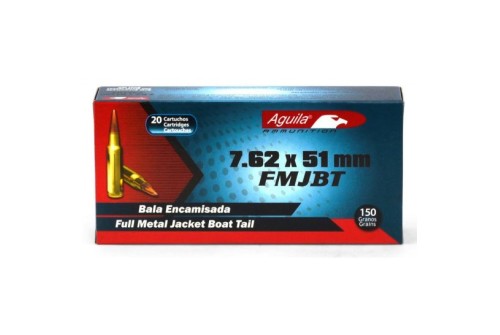 Aguila 7.62x51mm 150gr FMJ Ammunition 20rds - 1E762110