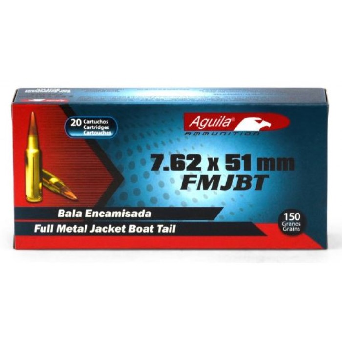 Aguila 7.62x51mm 150gr FMJ Ammunition 20rds - 1E762110