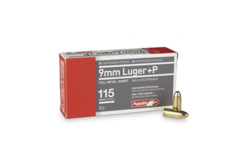 Aguila 9mm Luger +P 115 gr FMJ Centerfire 50 Rounds Ammunition