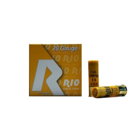 RIO 20ga 2.75" 1oz #7.5 1250 FPS Field Ammunition, 25 Round Box - RC2075