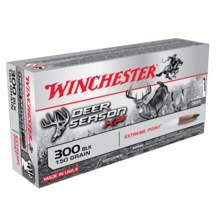 Winchester 300 AAC Blackout 150gr Deer Season XP Ammunition, 20 Round Box - X300BLKDS