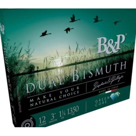 B&p Ammunition 12B4DB43 Dual Bismuth  12Gauge 3" 1 1/4oz Bismuth 3/4Shot 10 Per Box/10 Case UPC: 878122008507