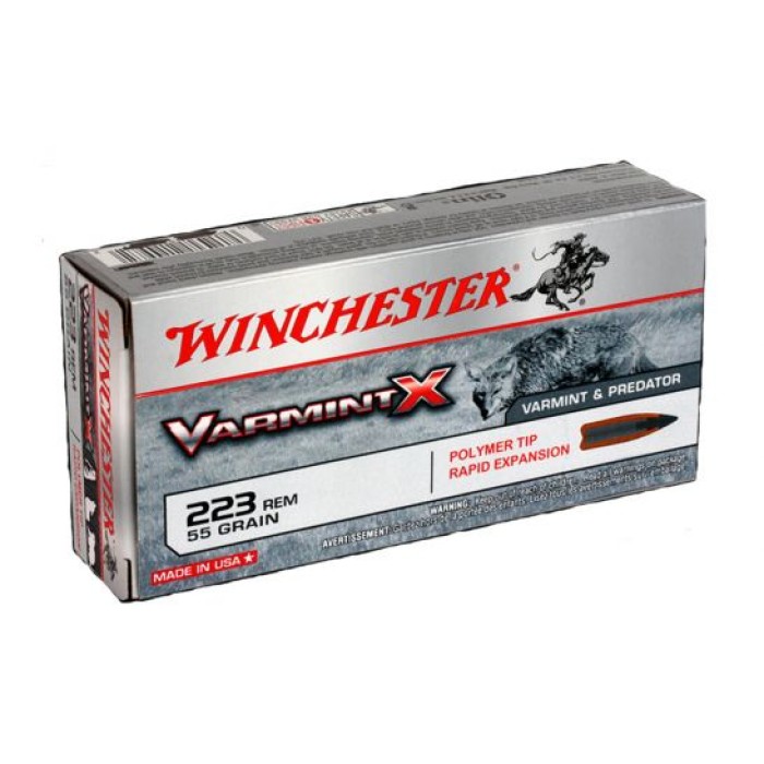 Winchester 223 Remington 55gr Varmint X Ammunition, 40 Round Box - X223PXL