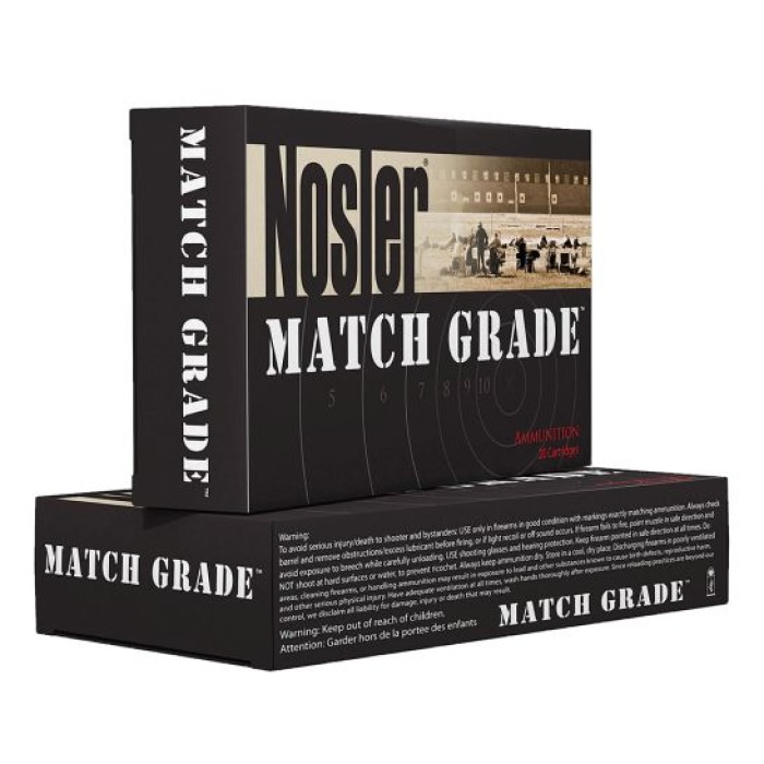 Nosler Match Grade 338 Lapua Mag 300 grain Custom Competition Rifle Ammo, 20/Box - 43136