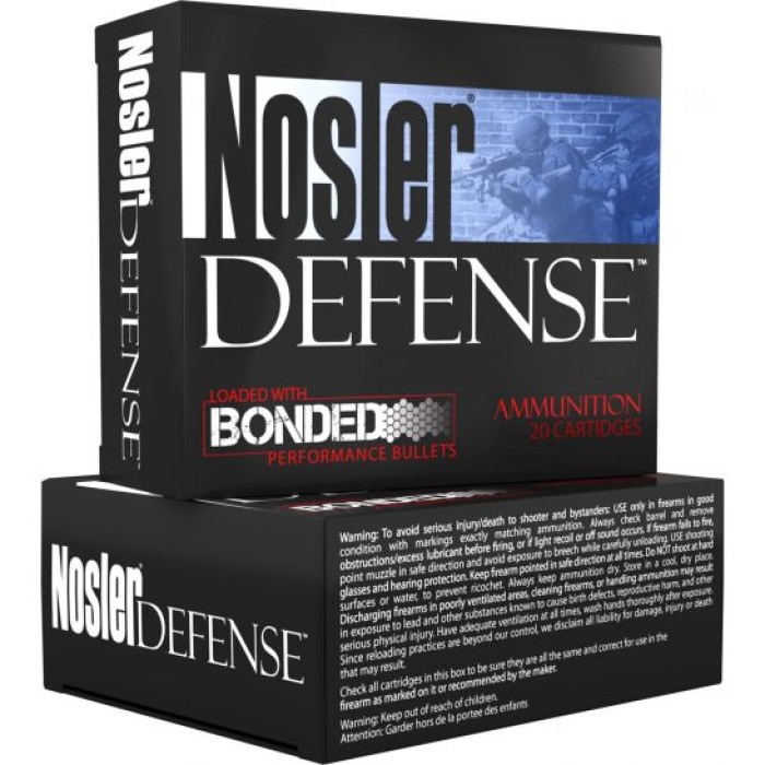 Nosler Defense 9mm Luger +P 124 grain BJHP 20 Rounds Ammunition - 38432