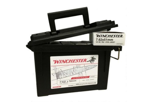 Winchester 7.62x51 NATO 147gr FMJ 120rds in Plastic Can-USA76251AC