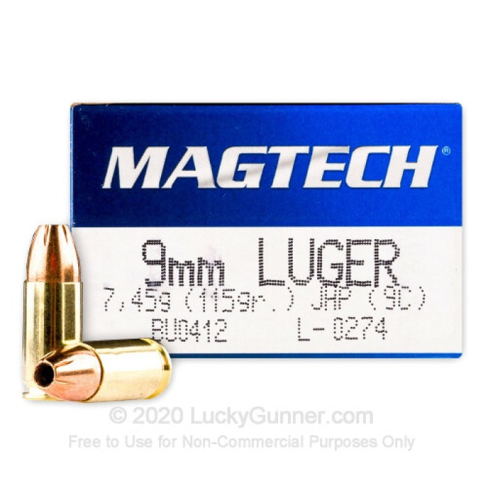 MAGTECH 9MM 115 GRAIN JHP 50/20