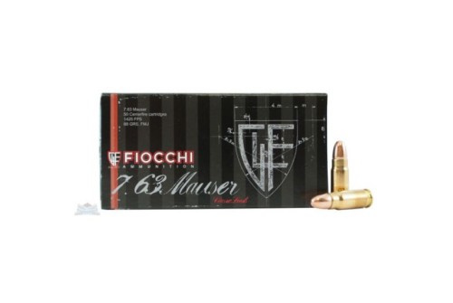 Fiocchi 7.63 Mauser 88gr FMJ 50 Rounds Ammunition - 763A