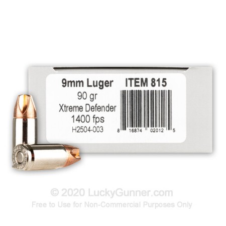 9mm - 90 Grain Xtreme Defender - Underwood - 20 Rounds