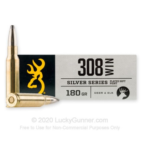 308 - 180 Grain SP - Browning Silver Series - 20 Rounds