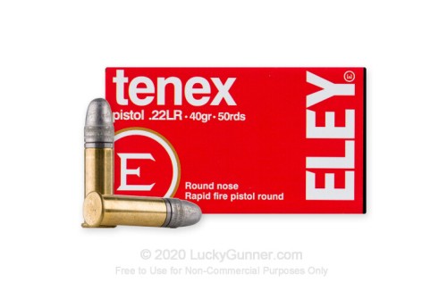 22 LR - 40 Grain LRN - Eley Tenex Pistol - 50 Rounds