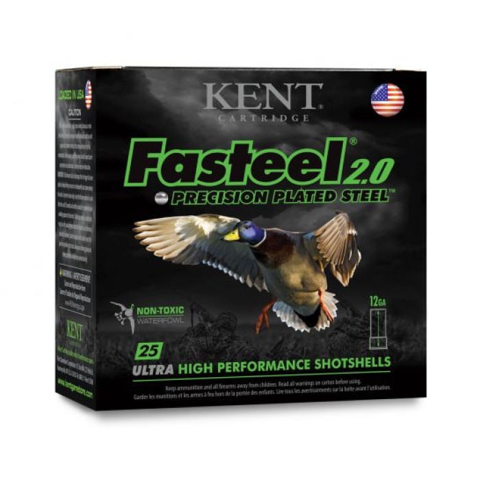 Kent Cartridge 12 GA 2-3/4" #4 Fasteel 2.0 Precision Plated Steel 25 Shotshells - K122FS30-4