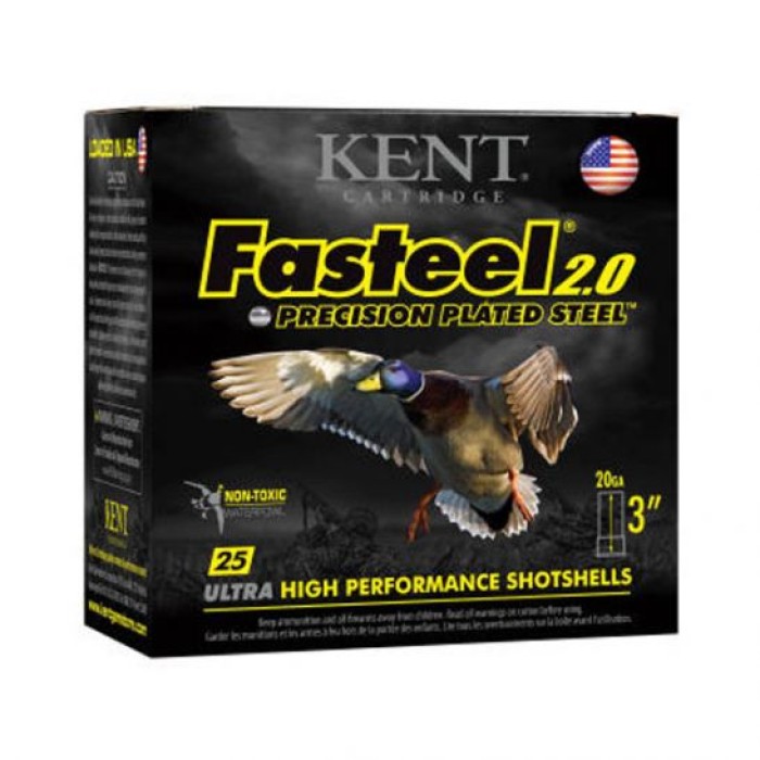 Kent Cartridge 20 GA 3u201d #2 Fasteel 2.0 Waterfowl 25 Shotshells - K203FS24-2