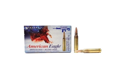 Federal 5.56mm NATO 55gr FMJ-BT Ammunition, 20 Round Box - XM193