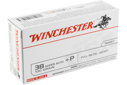 Winchester Ammunition USA 38 Super 130 Grain Full Metal Jacket +P, 50 Round Box - Dirty Bird Industries