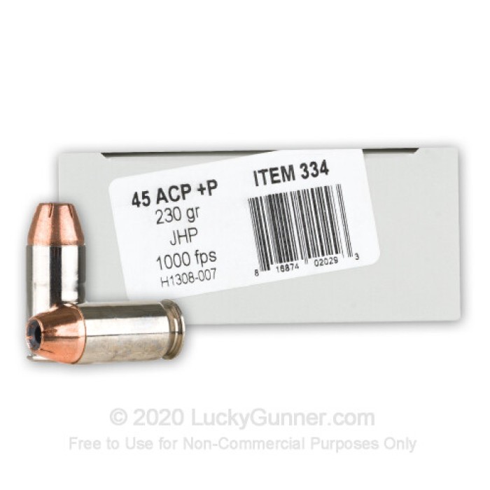 45 ACP - +P 230 Grain JHP - Underwood - 20 Rounds