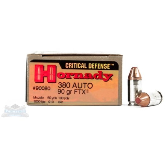 Hornady 380 90gr FTX Critical Defense Ammunition 25rds - 90080