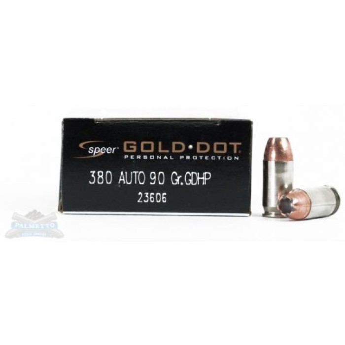 Speer 380 Auto/ACP 90gr Gold Dot Ammunition 20rds - 23606