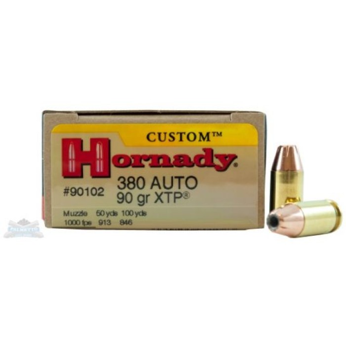 Hornady .380 Auto/ACP 90gr XTP Custom Pistol Ammunition 25rds - 90102