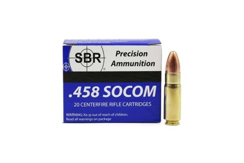 SBR Precision Ammunition .458 SOCOM 450Gr FMJ-HV