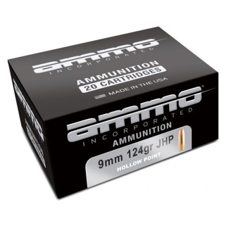 AMMO INC SIGNATURE SERIES AMO 9MM 124 GR JHP BRASS 20RD BX