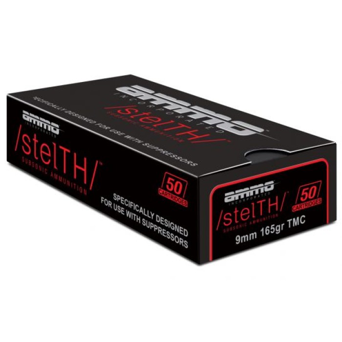 Ammo Inc stelTH 9mm Ammo 165gr TMJ Subsonic 50 rds/box - 9165TMC-STL