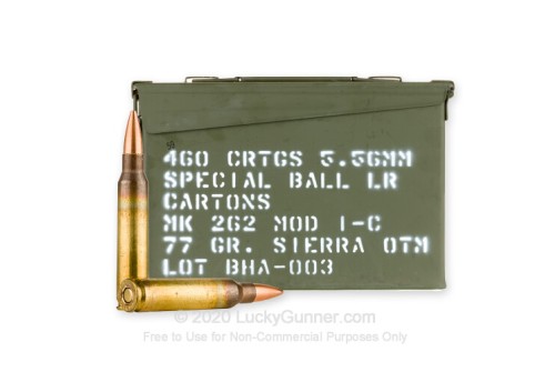 5.56x45 - 77 Grain OTM Mk 262 MOD 1-C - Black Hills - 460 Rounds in Ammo Can