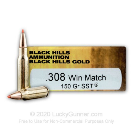 308 Win - 150 Grain SST - Black Hills Gold - 20 Rounds