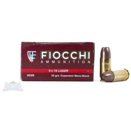 Fiocchi 9mm 92gr EMB Ammunition 50rds- - -9EMB