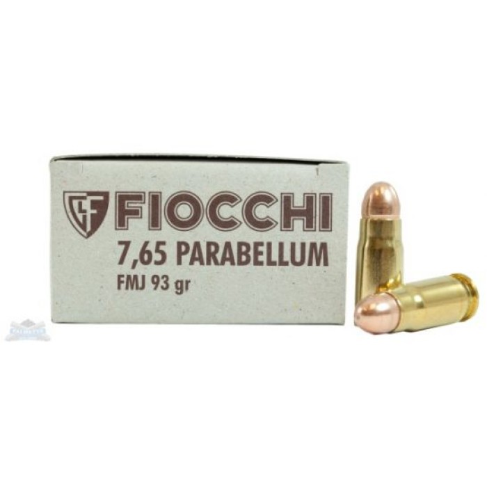 Fiocchi 30 Luger (7.65 Parabellum) 93gr FMJ Ammunition - 765A