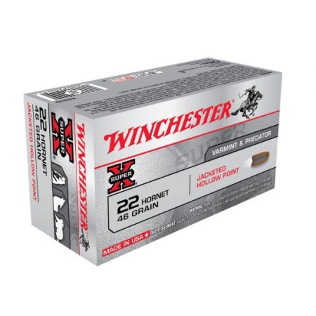 Winchester 22 Hornet 46gr JHP Ammunition 50rds - X22H2