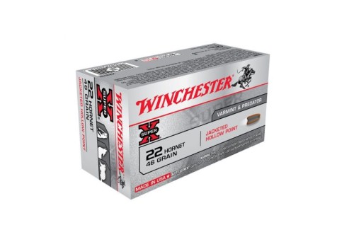 Winchester 22 Hornet 46gr JHP Ammunition 50rds - X22H2