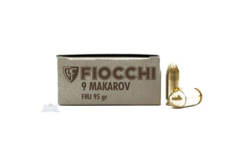 Fiocchi 9X18 Makarov 95GR FMJ Ammunition 50rds - 9MAK