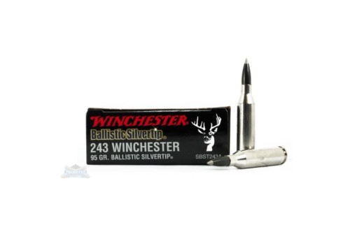 Winchester 243 95gr Ballistic Silvertip Rifle Ammunition 20trds - SBST243A