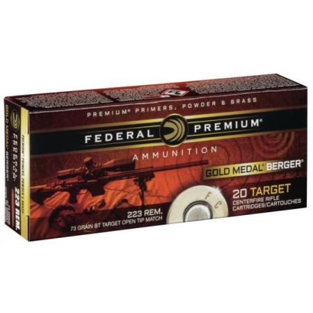 Federal .223 Remington 73gr Berger BT Target 20 Rounds Ammunition - GM223BH73