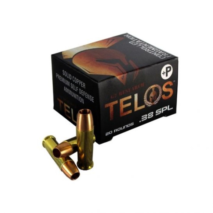 G2 Research .38 Special+P 105 gr SCHP Telos Ammunition, 20 Rounds - G00618