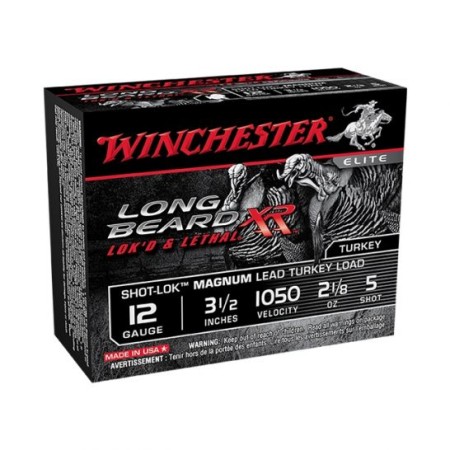 Winchester 12ga 3.5u201d #5 Long Beard XR Turkey Shotgun Ammunition, 10 Rounds - STLB12LM5