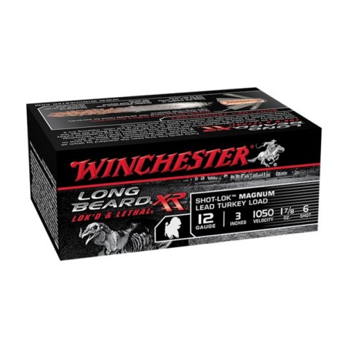 Winchester 12ga 3u201d #6 Long Beard XR Turkey Shotgun Ammunition, 10 Rounds - STLB123M6