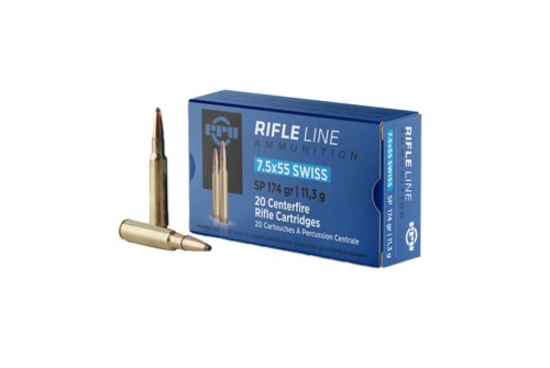 PPU Metric Rifle 7.5x55mm Swiss 174gr Soft Point 20 Bx/ 10 Cs Ammo (PP7SS)