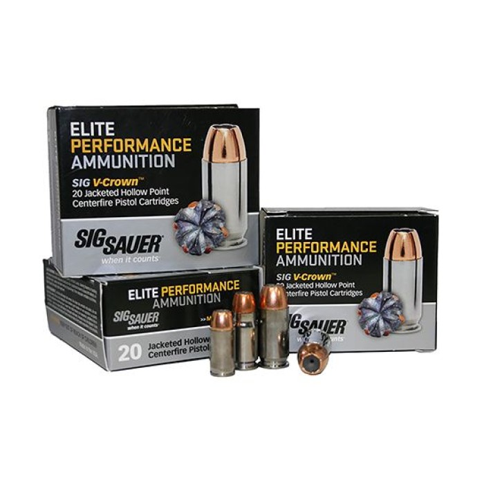 Sig Sauer 9mm 147gr JHP V-Crown Elite Performance Ammunition 20rds - E9MMA3-20