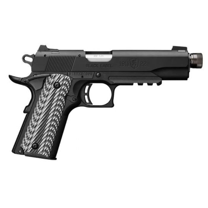 Browning 1911-22 Black Label Suppressor Ready Full Size .22lr Pistol w/ Rail, Matte - 051820490