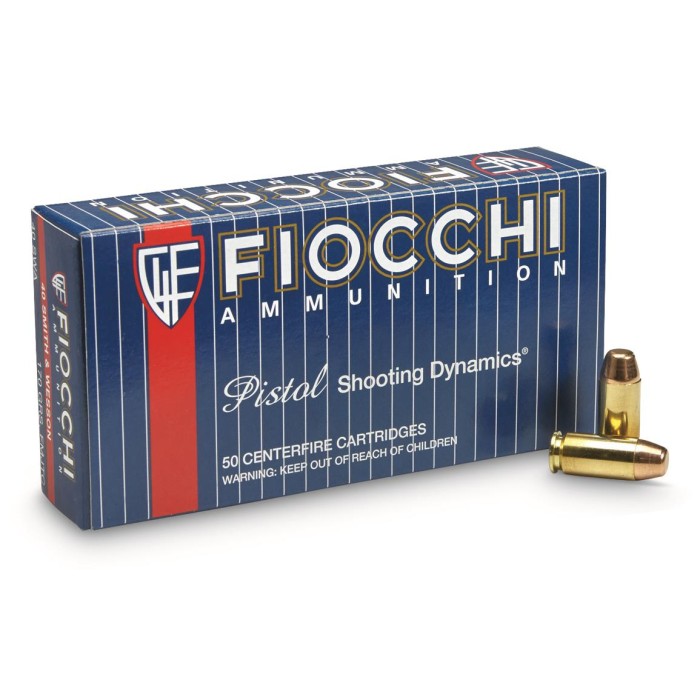 FIOCCHI Range Dynamics .40 S&W 170Gr FMJTC 1000rd Case Ammo (40SWA-CASE)