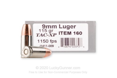 9mm - 115 Grain TAC-XP - Underwood - 20 Rounds