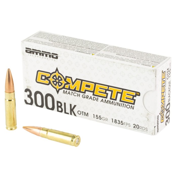 Ammo Inc Compete .300 AAC BLACKOUT, 155gr, OTM - 20 rounds [MPN: 300B155-OTM-A20]