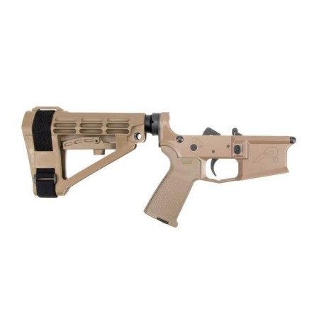 M4E1 Pistol Complete Lower Receiver w/ MOE Grip & SBPDW Brace - FDE/FDE