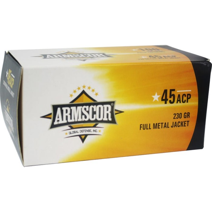 Armscor 50443 Pistol Value Pack 45 ACP 230 gr Full Metal Jacket (FMJ) Value Pack 100 Bx