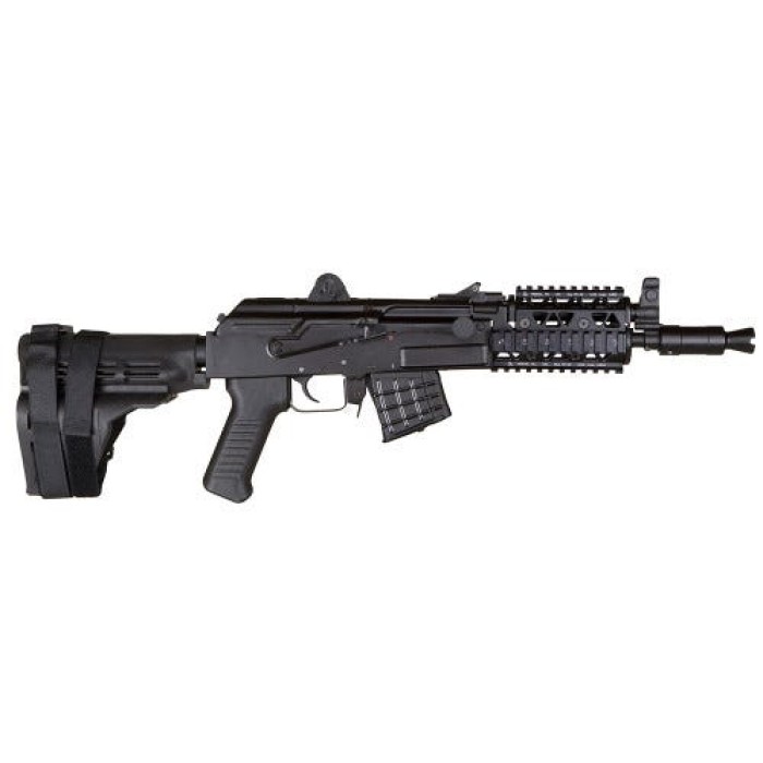 Arsenal Sam7k Milled Receiver Pistol 7.62X39 With Sig Sauer's Pistol Stabilizing Brace Arsenal Quad Rail SAM7K-03R