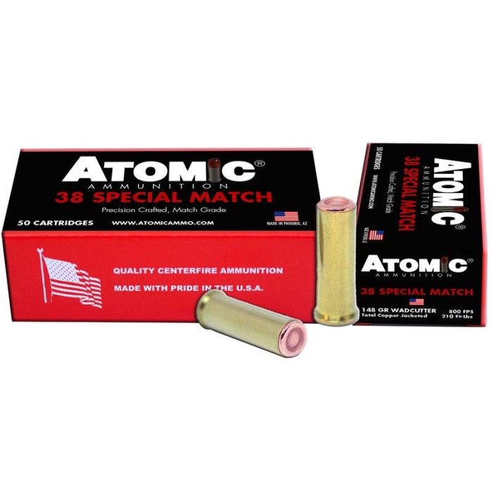 Atomic Subsonic .38 Special +P 148 Gr Lead Hollow Point 50 Round Box